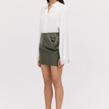 WHITE CRINKLE CREPE ABSOLUTE SHIRT