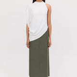 WHITE CRINKLE CREPE INFINITE TOP