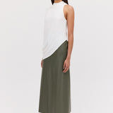 WHITE CRINKLE CREPE INFINITE TOP