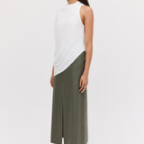 WHITE CRINKLE CREPE INFINITE TOP