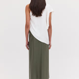WHITE CRINKLE CREPE INFINITE TOP