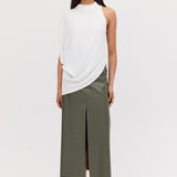 WHITE CRINKLE CREPE INFINITE TOP