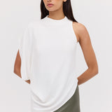 WHITE CRINKLE CREPE INFINITE TOP