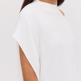 WHITE CRINKLE CREPE INFINITE TOP