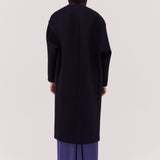 NAVY COATING ENFOLD COAT