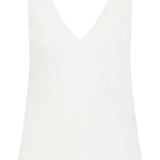 IVORY SATIN CREPE CLAUDE TANK