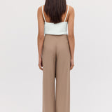 IVORY SATIN CREPE CLAUDE TANK