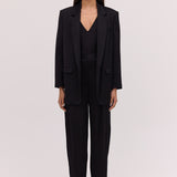 BLACK SATIN CREPE ISABEL JACKET