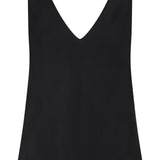 BLACK SATIN CREPE CLAUDE TANK