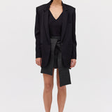 BLACK SATIN CREPE ISABEL JACKET
