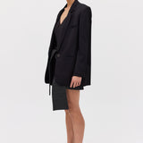 BLACK SATIN CREPE ISABEL JACKET