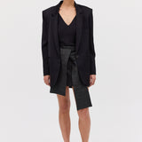 BLACK SATIN CREPE ISABEL JACKET