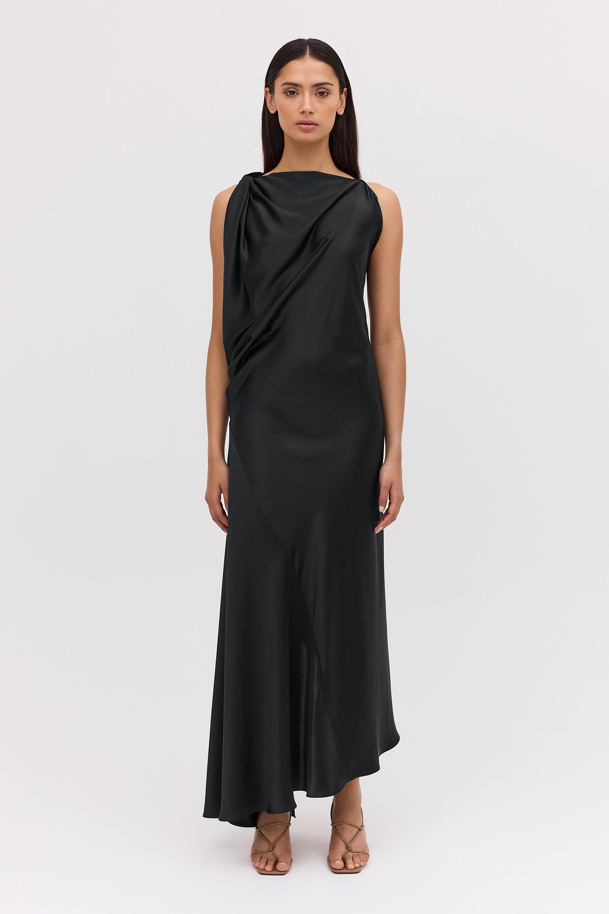 BLACK SILK ROMA GOWN