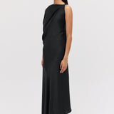 BLACK SILK ROMA GOWN