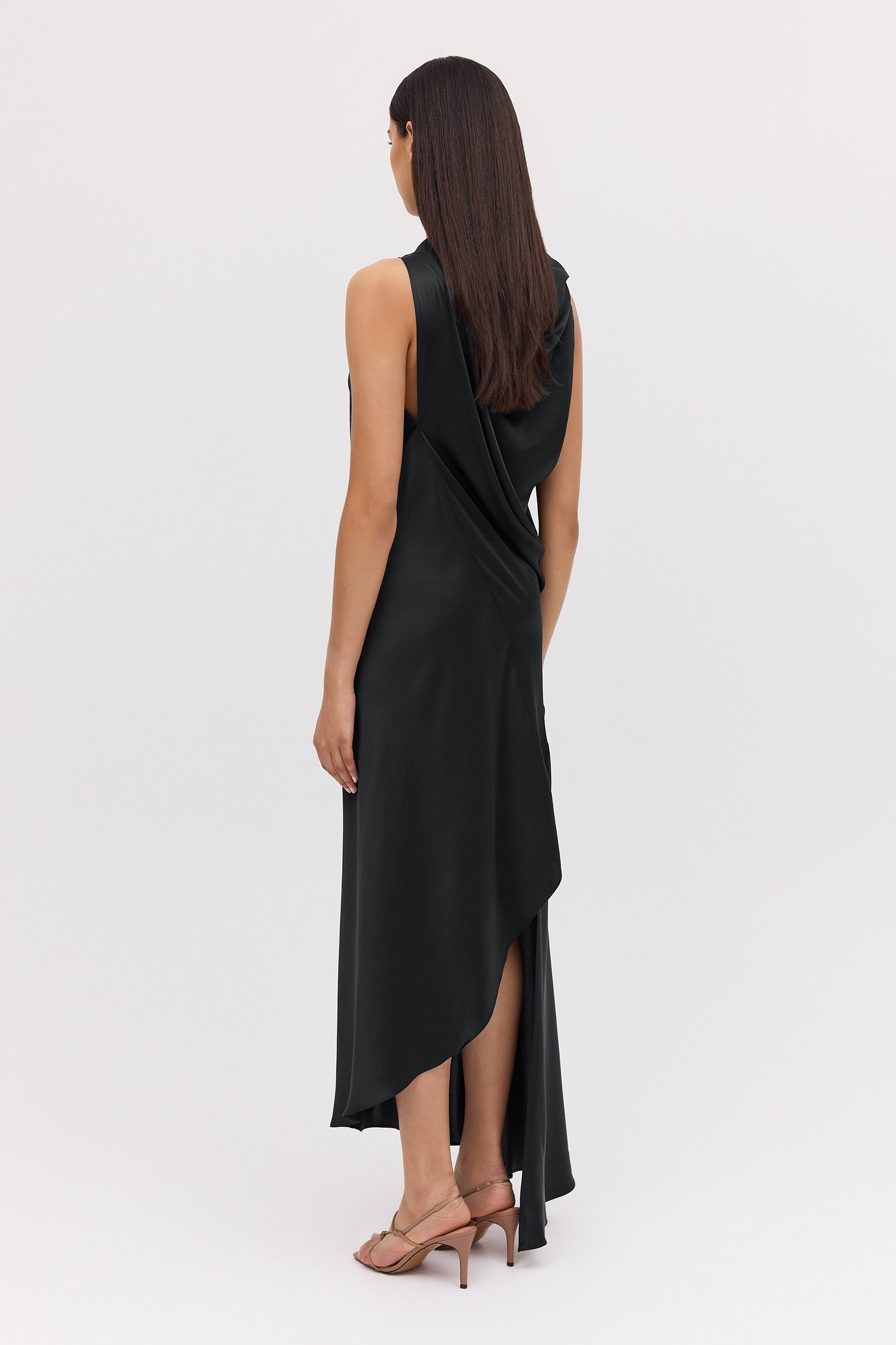BLACK SILK ROMA GOWN