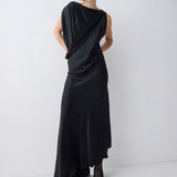 BLACK SILK ROMA GOWN
