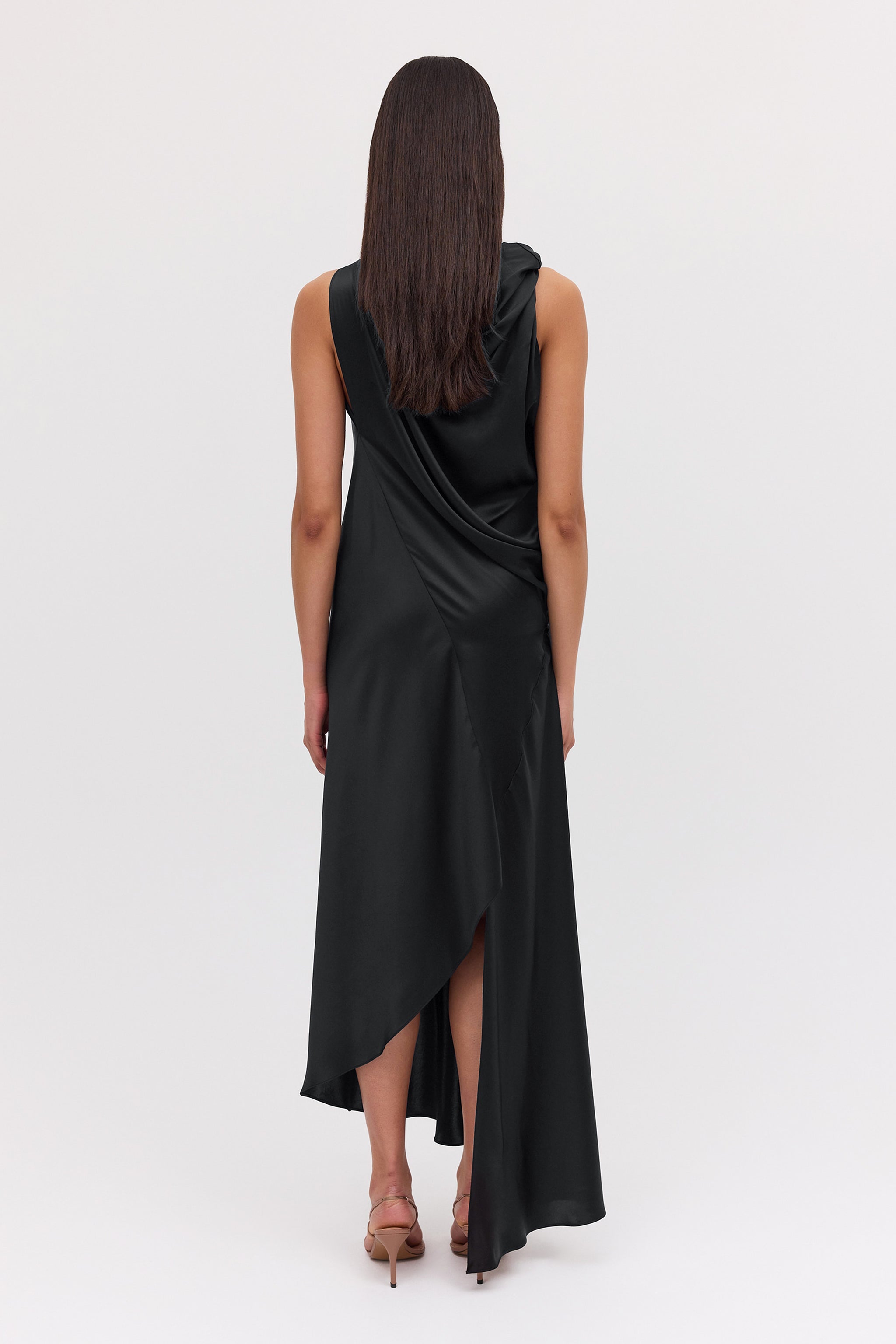 BLACK SILK ROMA GOWN