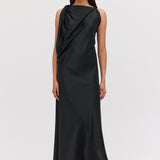 BLACK SILK ROMA GOWN