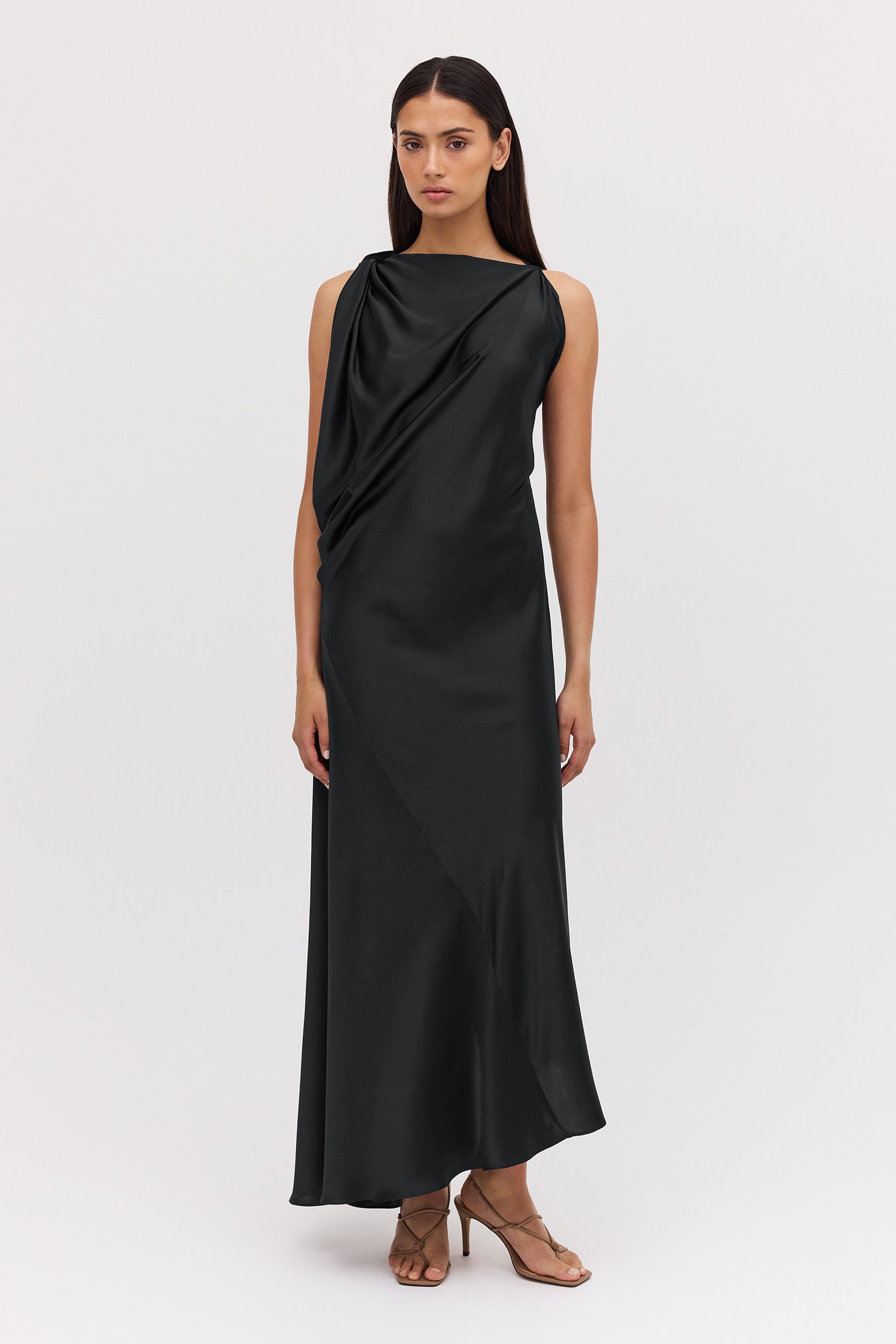BLACK SILK ROMA GOWN