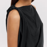 BLACK SILK ROMA GOWN