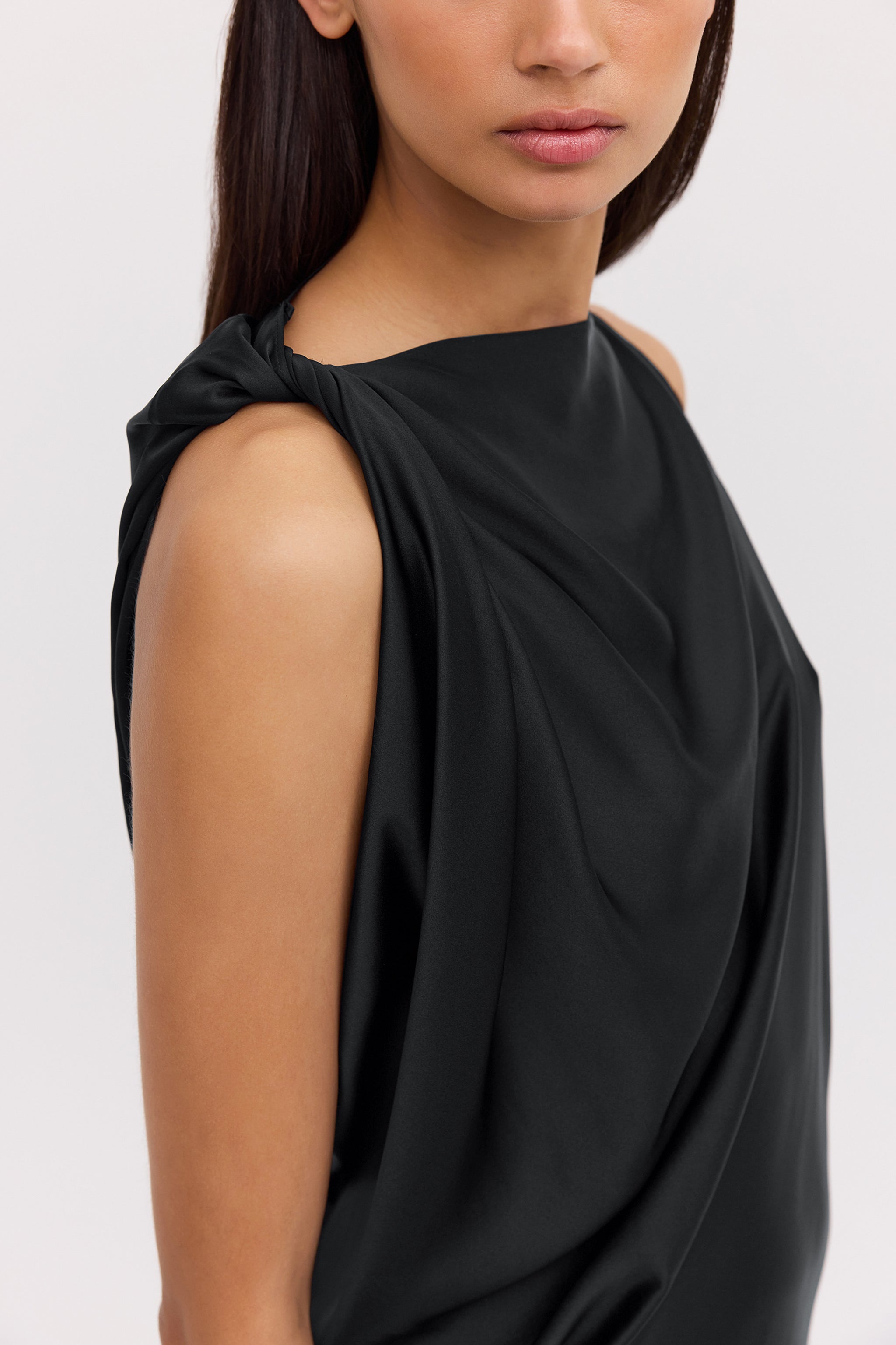 BLACK SILK ROMA GOWN