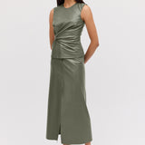 MOSS LEATHERETTE ILLUSION TOP