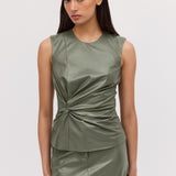 MOSS LEATHERETTE ILLUSION TOP