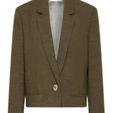 KHAKI LINEN ISABEL CROP JACKET