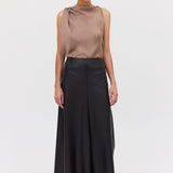 BLACK LEATHERETTE STEPHANIE SKIRT