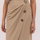 LATTE SUITING INCURVED SKIRT