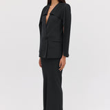 BLACK SATIN SPACES CAPE JACKET