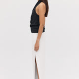 BLACK SATIN SYNC TOP