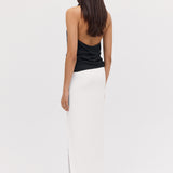 BLACK SATIN SYNC TOP