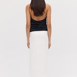 BLACK SATIN SYNC TOP
