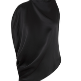 BLACK SATIN INFINITE TOP