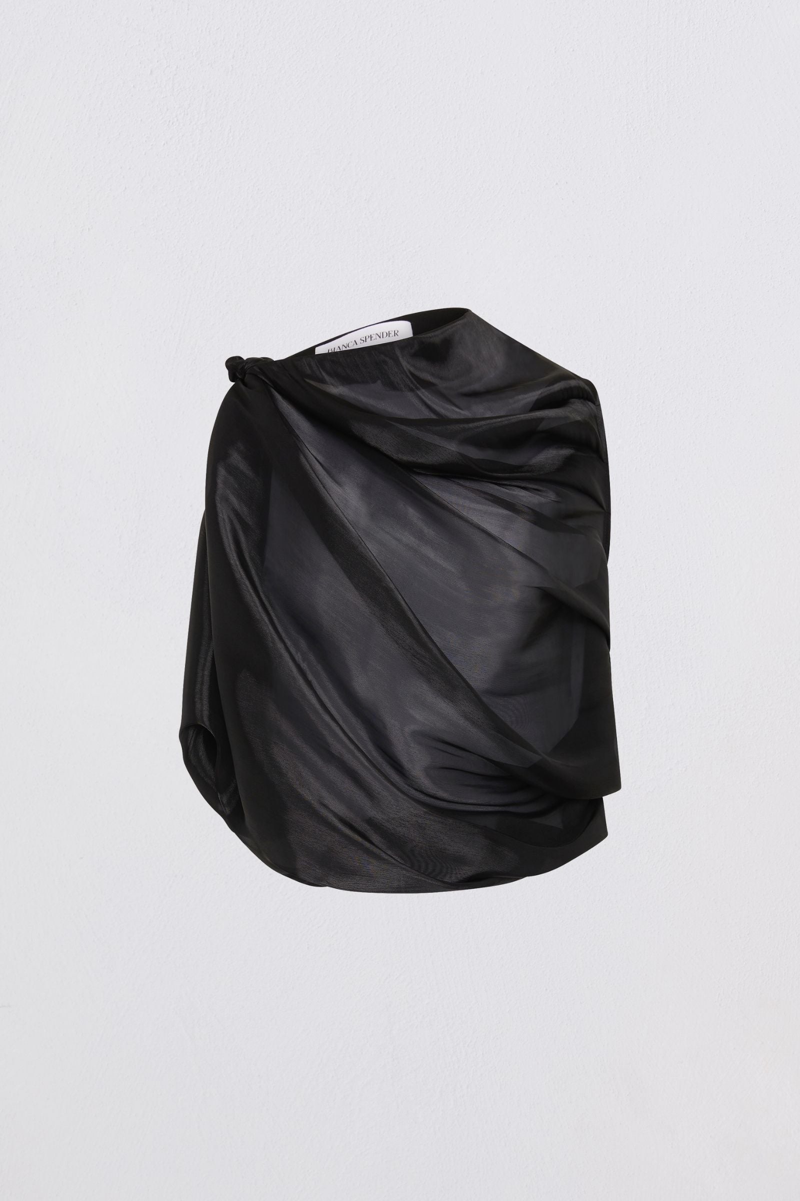 BLACK LIQUID ORGANZA TUMBLE TOP