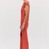 CORAL CHIFFON FORM DRESS