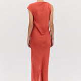 CORAL CHIFFON FORM DRESS