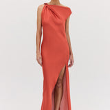 CORAL CHIFFON FORM DRESS