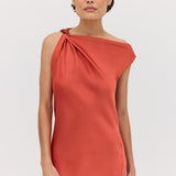 CORAL CHIFFON FORM DRESS