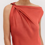 CORAL CHIFFON FORM DRESS