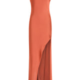 CORAL CHIFFON FORM DRESS