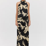 BLACK BLOOM CREPE MAJORCA DRESS