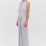 SILVER SATIN MAJORCA DRESS