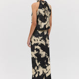 BLACK BLOOM CREPE MAJORCA DRESS