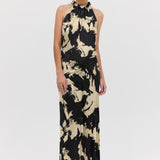 BLACK BLOOM CREPE MAJORCA DRESS