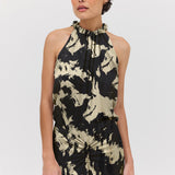 BLACK BLOOM CREPE MAJORCA DRESS