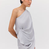 SILVER SATIN ANTONIA TOP