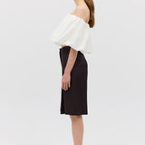 CHOCOLATE SATIN SUITING SURGES SHORT