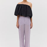 LILAC CHECK RAY PANT